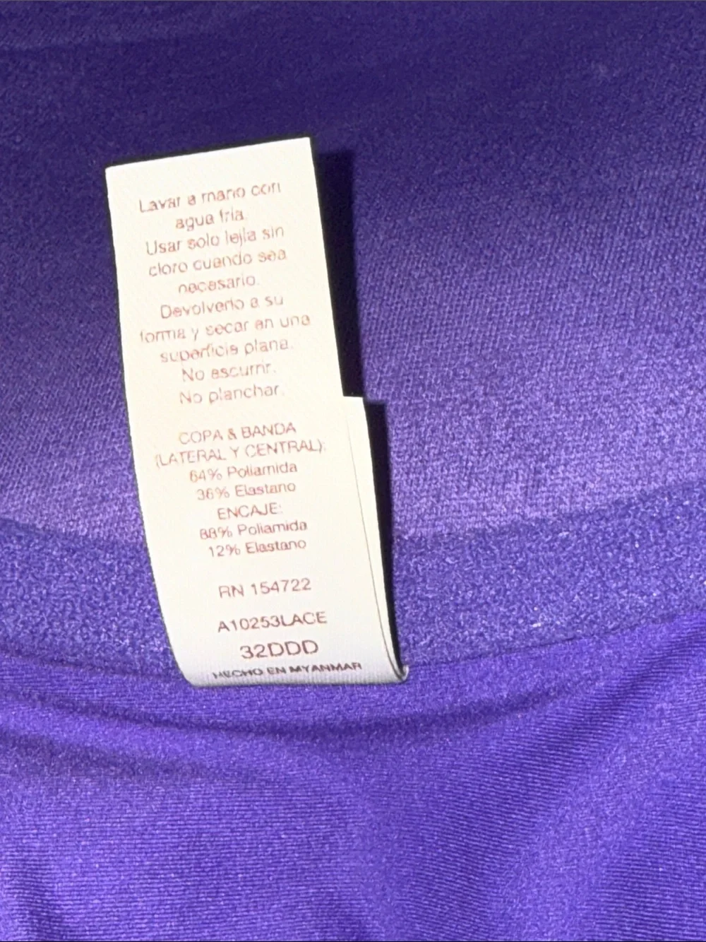 Bare Necessities Passion Purple Racerback Front-Closure Bra 32DDD - Picture 7 of 9